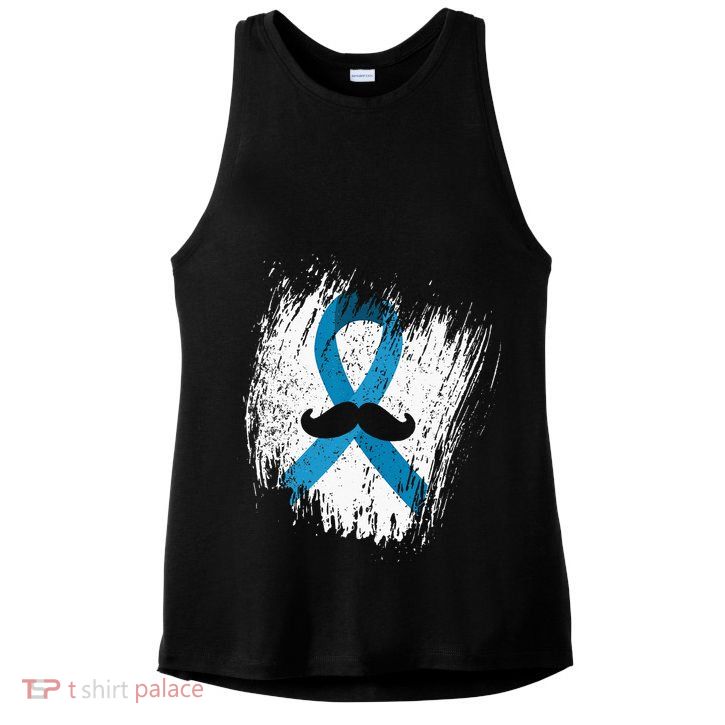 Moustache Prostate Cancer Awareness Ladies PosiCharge Tri-Blend Wicking Tank