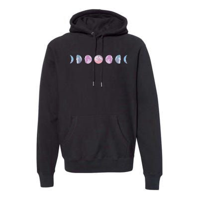 Moon Phases Colorful Moon Phases Premium Hoodie