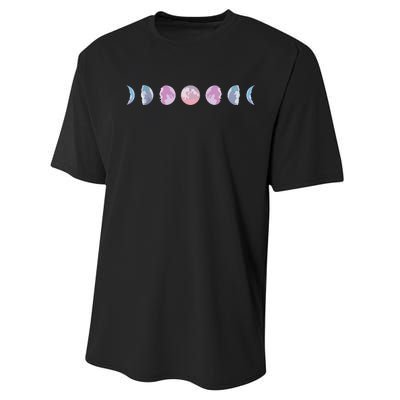 Moon Phases Colorful Moon Phases Performance Sprint T-Shirt