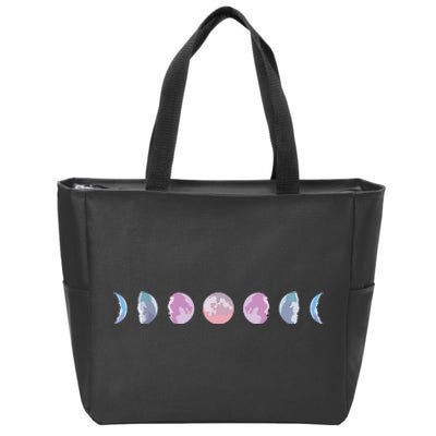 Moon Phases Colorful Moon Phases Zip Tote Bag