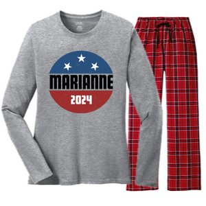 Marianne Presidential Candidate 2024 Women's Long Sleeve Flannel Pajama Set 