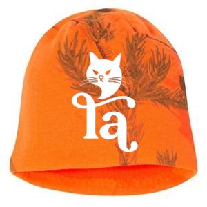 Madam President Comma La Cat Lady Kamala Funny Cat Ladies Kati - Camo Knit Beanie