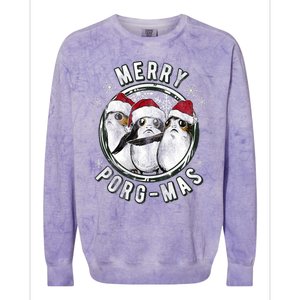 Merry Porgmas Christmas Holiday Colorblast Crewneck Sweatshirt