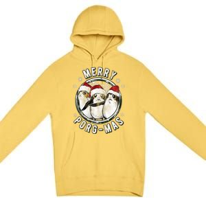 Merry Porgmas Christmas Holiday Premium Pullover Hoodie