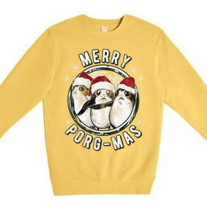 Merry Porgmas Christmas Holiday Premium Crewneck Sweatshirt