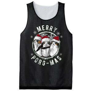 Merry Porgmas Christmas Holiday Mesh Reversible Basketball Jersey Tank