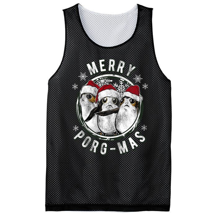 Merry Porgmas Christmas Holiday Mesh Reversible Basketball Jersey Tank