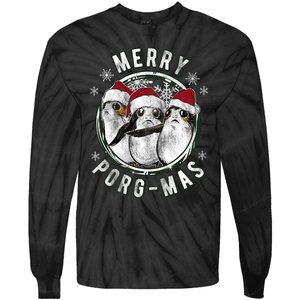 Merry Porgmas Christmas Holiday Tie-Dye Long Sleeve Shirt