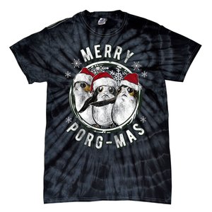 Merry Porgmas Christmas Holiday Tie-Dye T-Shirt