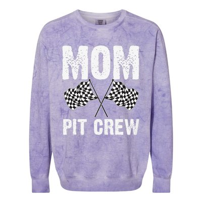 Mom Pit Crew Racing Costume Gift Funny Racer MotherS Day Colorblast Crewneck Sweatshirt