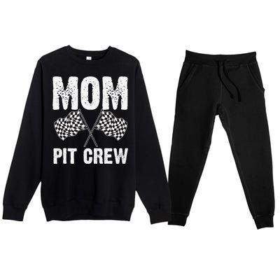 Mom Pit Crew Racing Costume Gift Funny Racer MotherS Day Premium Crewneck Sweatsuit Set