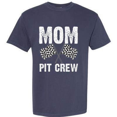 Mom Pit Crew Racing Costume Gift Funny Racer MotherS Day Garment-Dyed Heavyweight T-Shirt