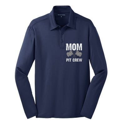 Mom Pit Crew Racing Costume Gift Funny Racer MotherS Day Silk Touch Performance Long Sleeve Polo