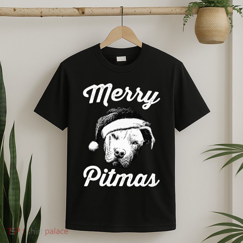 Merry Pitmas Christmas Pitbull Dog Owner Gifts T-Shirt