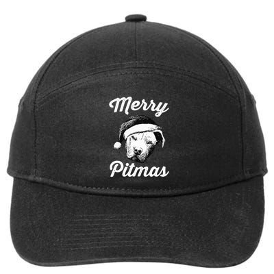Merry Pitmas Christmas Pitbull Dog Owner Gifts 7-Panel Snapback Hat