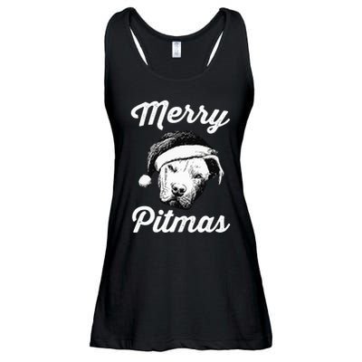 Merry Pitmas Christmas Pitbull Dog Owner Gifts Ladies Essential Flowy Tank