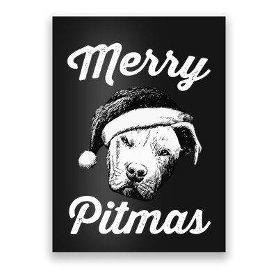 Merry Pitmas Christmas Pitbull Dog Owner Gifts Poster