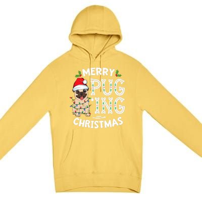 Merry Pugging Christmas Dog Santa Pug Xmas Pugmas Premium Pullover Hoodie