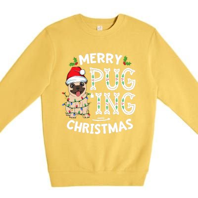 Merry Pugging Christmas Dog Santa Pug Xmas Pugmas Premium Crewneck Sweatshirt