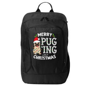 Merry Pugging Christmas Dog Santa Pug Xmas Pugmas City Backpack