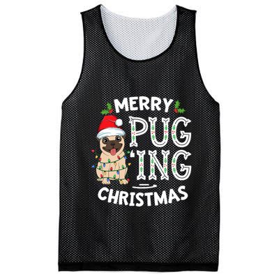 Merry Pugging Christmas Dog Santa Pug Xmas Pugmas Mesh Reversible Basketball Jersey Tank
