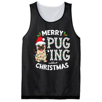 Merry Pugging Christmas Dog Santa Pug Xmas Pugmas Mesh Reversible Basketball Jersey Tank