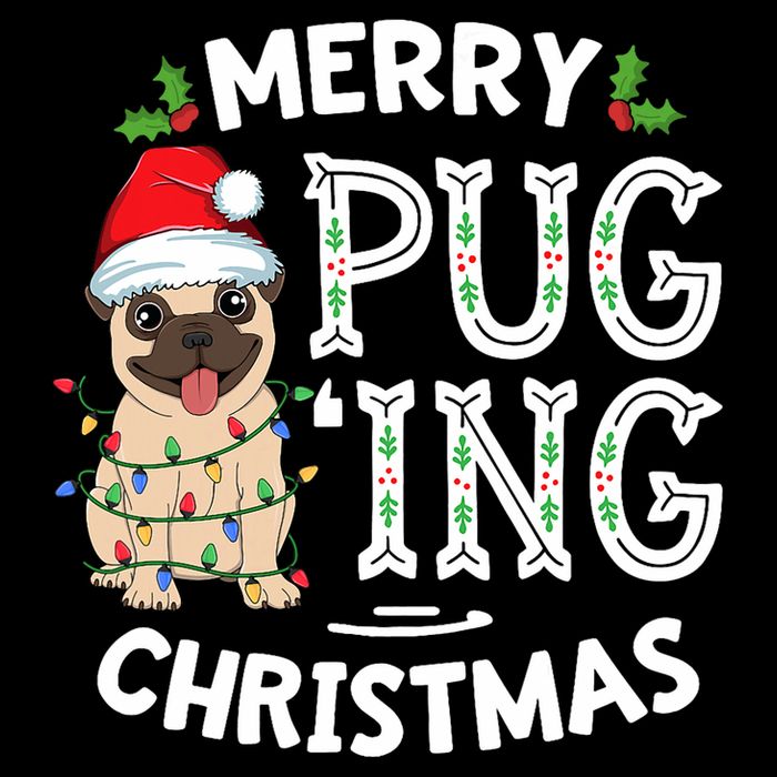 Merry Pugging Christmas Dog Santa Pug Xmas Pugmas Youth Performance Sprint T-Shirt
