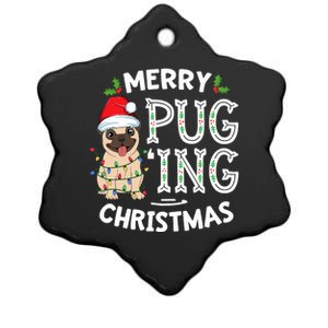 Merry Pugging Christmas Dog Santa Pug Xmas Pugmas Ceramic Star Ornament