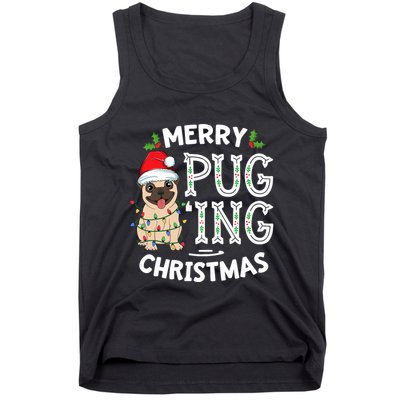 Merry Pugging Christmas Dog Santa Pug Xmas Pugmas Tank Top