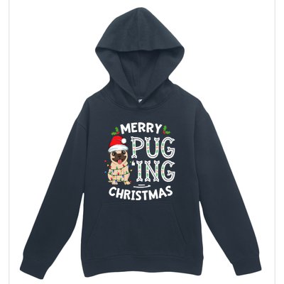 Merry Pugging Christmas Dog Santa Pug Xmas Pugmas Urban Pullover Hoodie