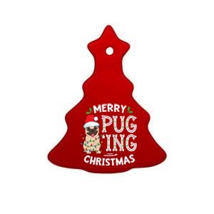 Merry Pugging Christmas Dog Santa Pug Xmas Pugmas Ceramic Tree Ornament