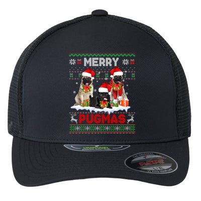 Merry Pugmas Christmas Ugly Sweater Pug Lover Family Pajama Flexfit Unipanel Trucker Cap