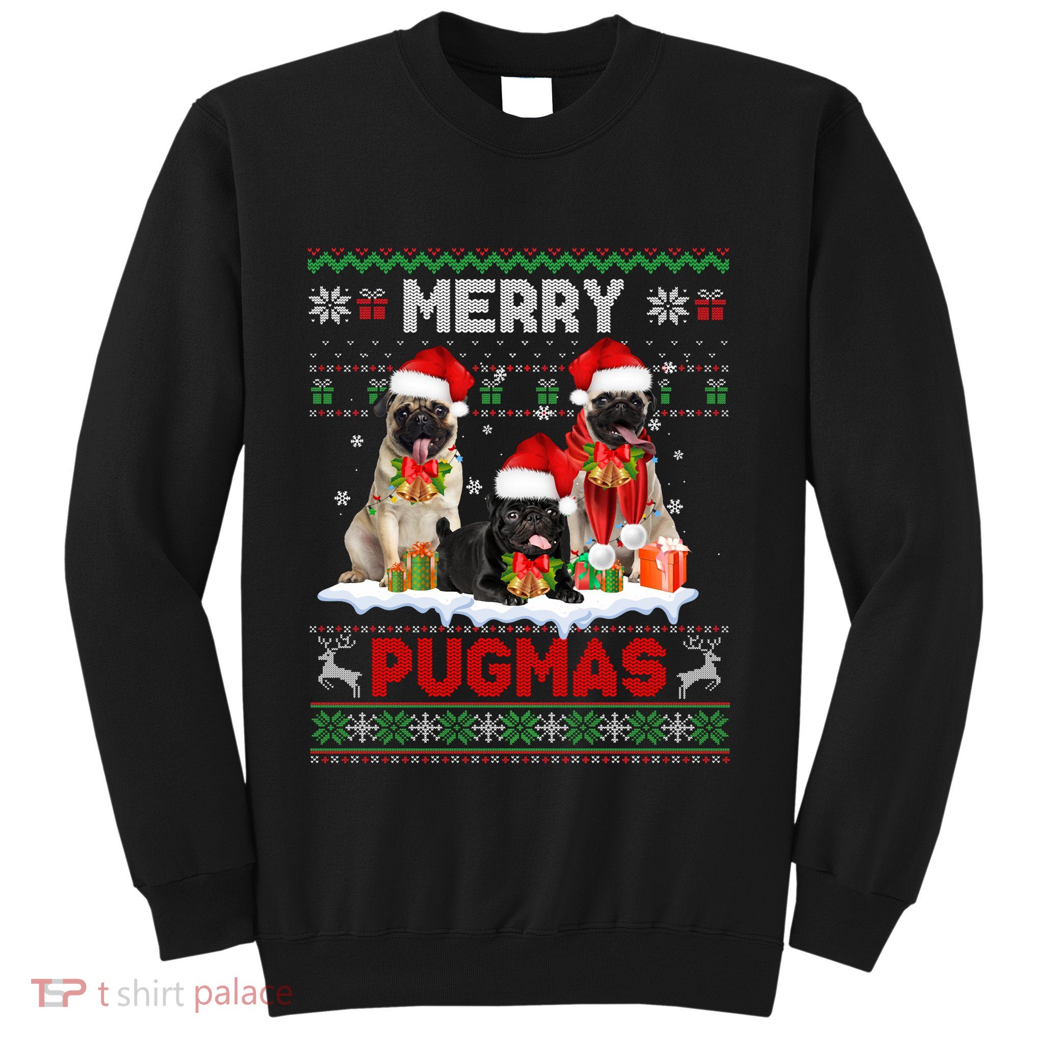 Merry Pugmas Christmas Ugly Sweater Pug Lover Family Pajama Sweatshirt