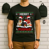 Merry Pugmas Christmas Ugly Sweater Pug Lover Family Pajama T-Shirt