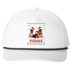 Merry Pugmas Christmas Ugly Sweater Pug Lover Family Pajama Snapback Five-Panel Rope Hat