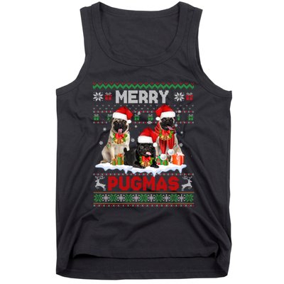 Merry Pugmas Christmas Ugly Sweater Pug Lover Family Pajama Tank Top