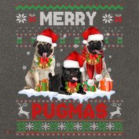 Merry Pugmas Christmas Ugly Sweater Pug Lover Family Pajama Cotton Canvas Backpack