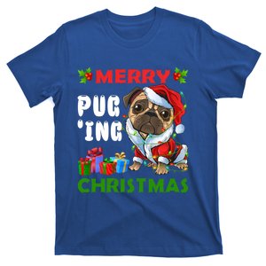 Merry PugIng Christmas Santa Pug Dog Christmas Tree Lights Great Gift T-Shirt