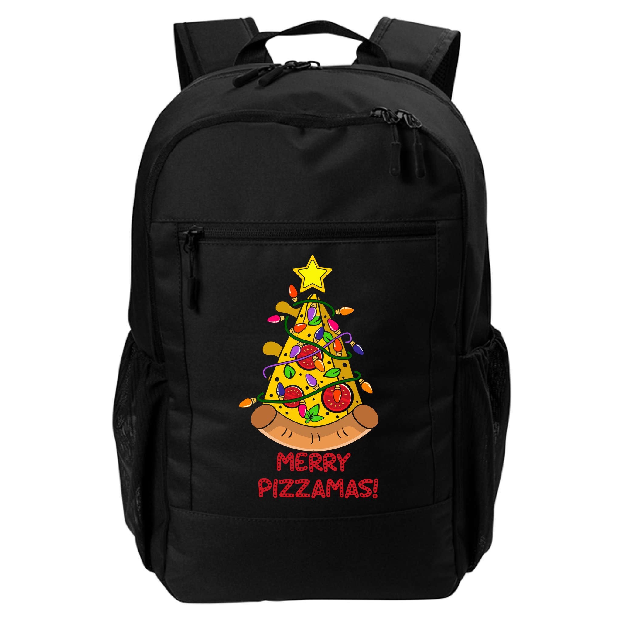 Merry Pizzamas Christmas Pizza Lover Gift Backpack