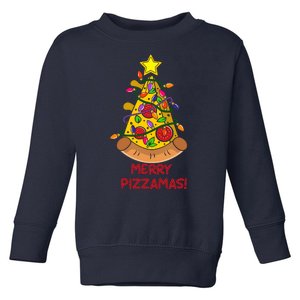 Merry Pizzamas Christmas Pizza Lover Gift Toddler Sweatshirt