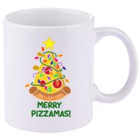 Merry Pizzamas Christmas Pizza Lover Gift 11oz C Handle Ceramic Mug