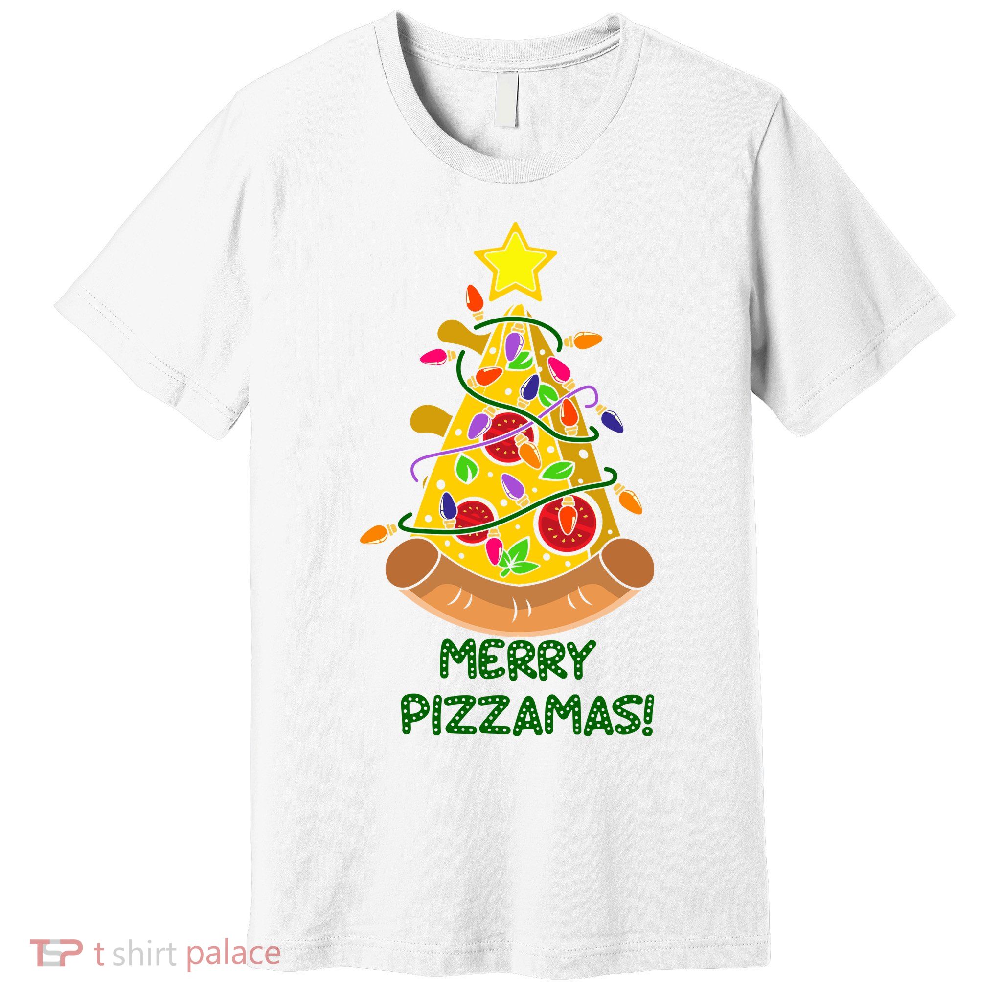Merry Pizzamas Christmas Pizza Lover Gift Premium T-Shirt