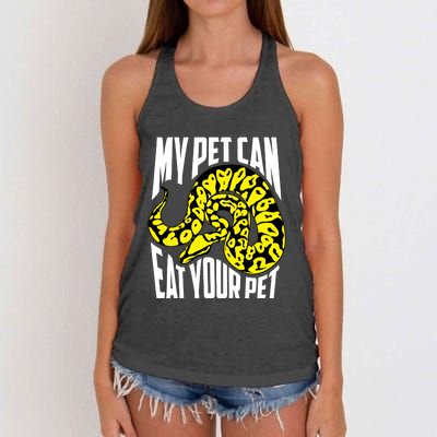 My Pet Can Eat Your Pet Gift Cute Reptile Lover Gift Women's Knotted Racerback Tank