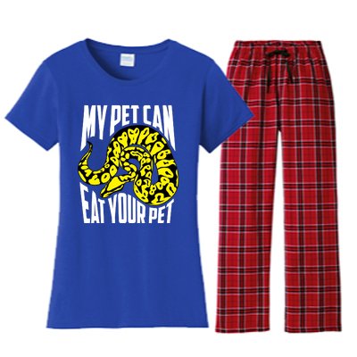 My Pet Can Eat Your Pet Gift Cute Reptile Lover Gift Women's Flannel Pajama Set