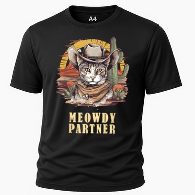 Meowdy Partner Cat Funny Howdy Meme Wild West Cowboy Hat Performance Shirt