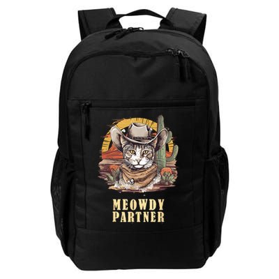 Meowdy Partner Cat Funny Howdy Meme Wild West Cowboy Hat Backpack