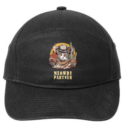 Meowdy Partner Cat Funny Howdy Meme Wild West Cowboy Hat 7-Panel Snapback Hat
