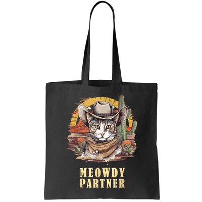 Meowdy Partner Cat Funny Howdy Meme Wild West Cowboy Hat Bag