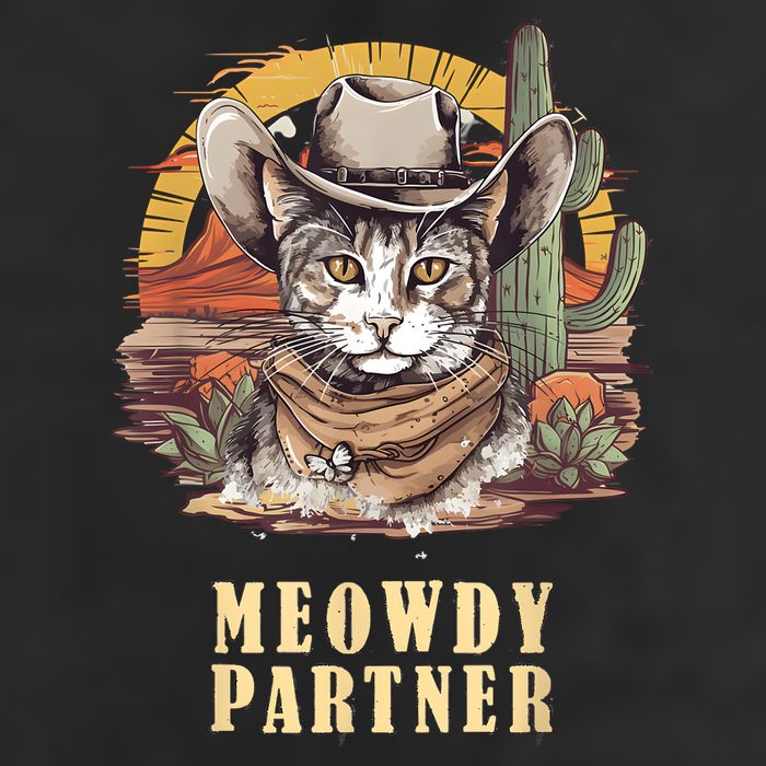 Meowdy Partner Cat Funny Howdy Meme Wild West Cowboy Hat Trucker Hat