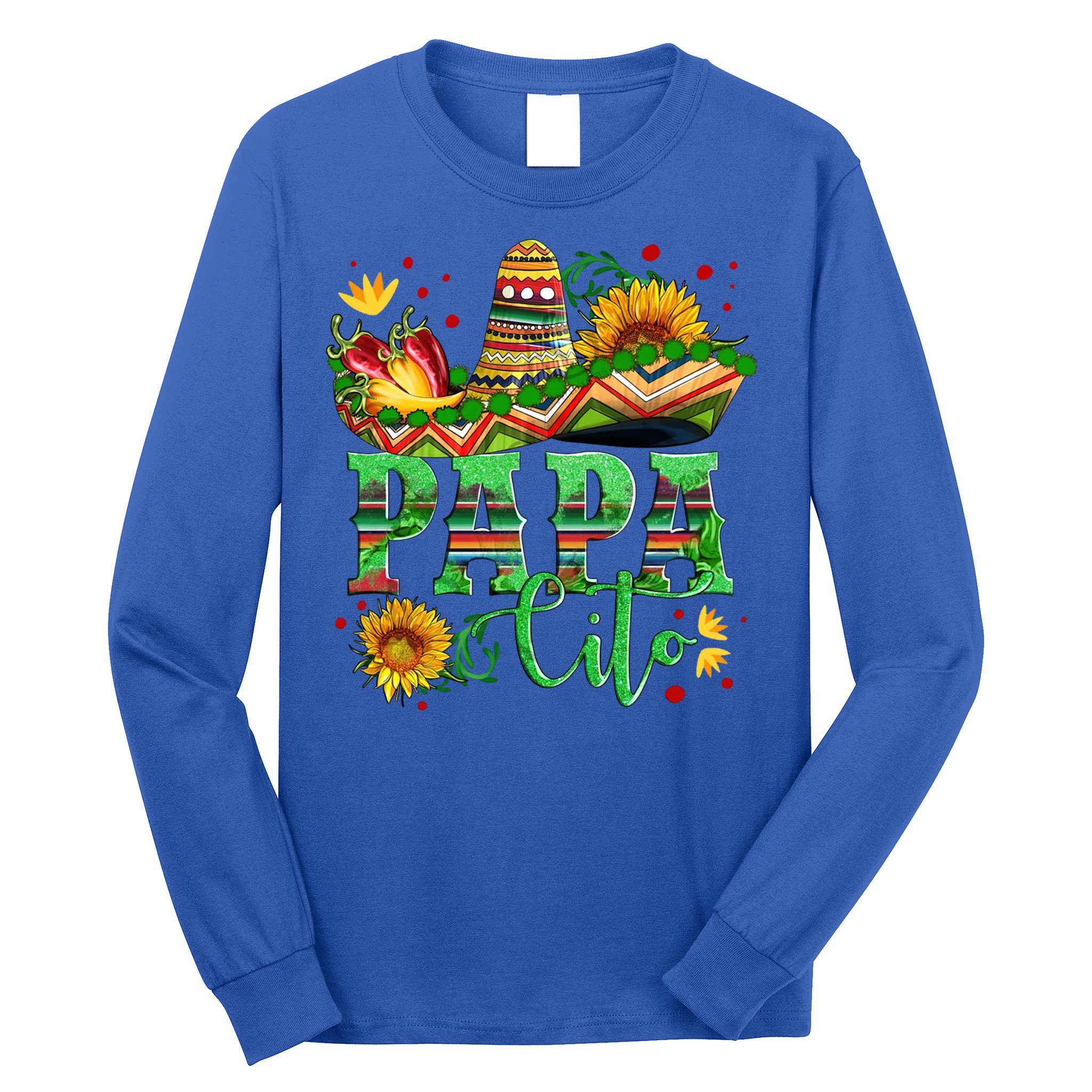 Mexican Papa Cito Flower Sunhat Cute Gift Long Sleeve Shirt